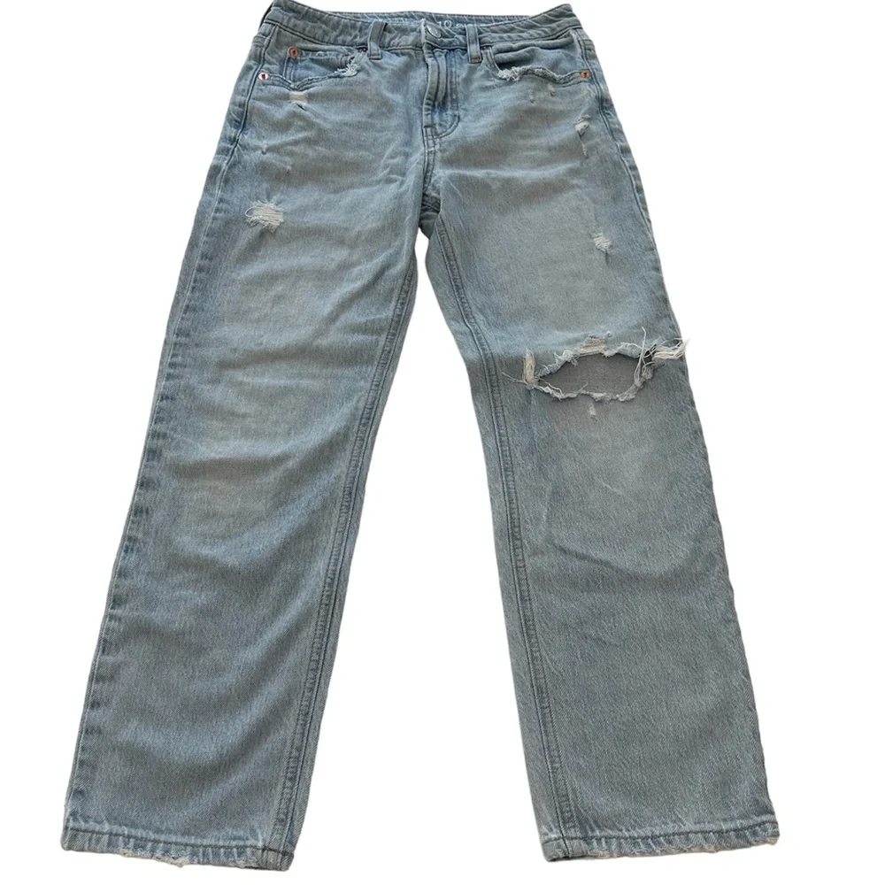 GAPTeen Girlfriend High Rise Distressed Light Blue Jeans Girls Size 10